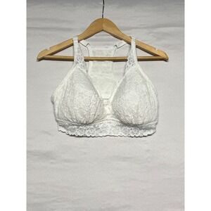 Aerie‎ Lace Racerback Bralette White XL Bralette Comfort Stretch